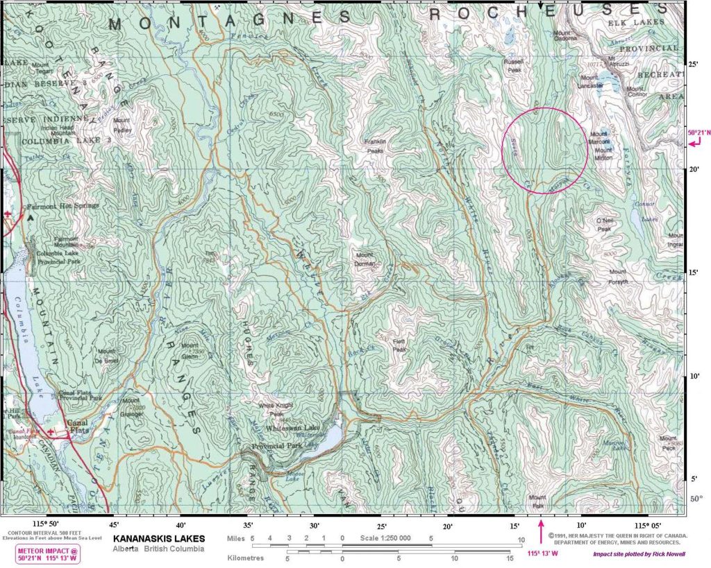 Map of Canal Flats Impact Area